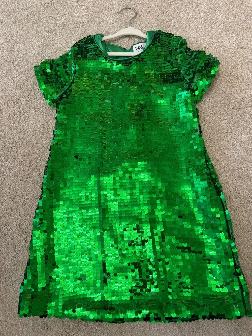 Lola +The Boys size 8 Green Sequin Kids Costume Dress -  Sparkling Party Dress